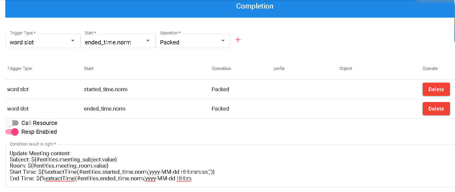 DMflow Intent Example-Modify Meeting Time